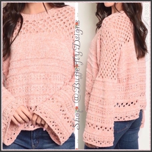 HP Soft Loose Knit Boho Bell Sleeve Sweater - Picture 3 of 6